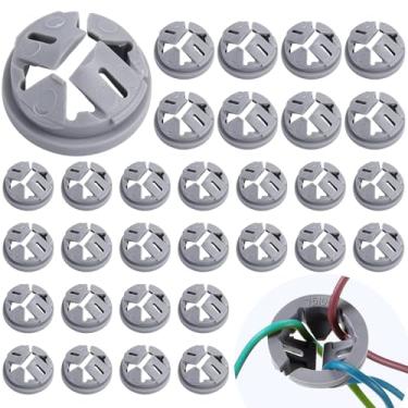 Imagem de Conector de cabo push-in de botão não metálico de 30 peças, conector para caixa de junção preto, conduíte elétrico em massa com encaixe de linha de tensão de nylon (tamanho comercial 3/8, serve para