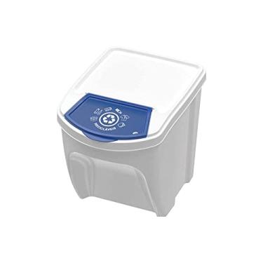 Imagem de Lixeira Empilhável Seletiva 20 L, Reciclável, Branca, Plasútil
