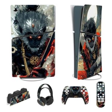 Imagem de PlayVital Conjunto completo de adesivos para ps5 Slim Console Digital Edition (o novo design menor), capa de decalque de vinil para controle ps5 e fone de ouvido, estação de carregamento e controle