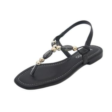 Imagem de Sandalia Rasteira Dedo Feminina Casual Com Pedraria Beira Rio 8431.209