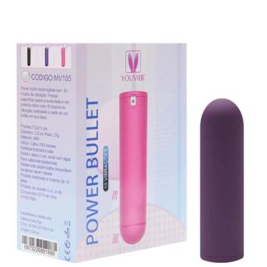 Imagem de Power Bullet Recarregável 10 Vibrações Vipmix, ROXO