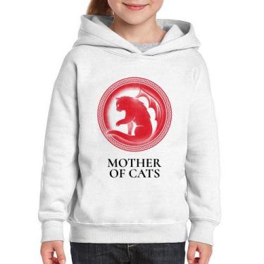 Imagem de Moletom Infantil Mother of Cats - Foca na Moda, Branco, 12