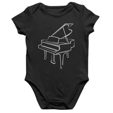 Imagem de Body Bebê Algodão Piano - Foca na Moda, Preto, G