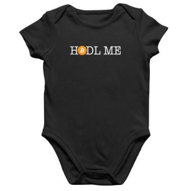 Imagem de Body Bebê Algodão Hodl me Bitcoin BTC - Foca na Moda, Preto, GG