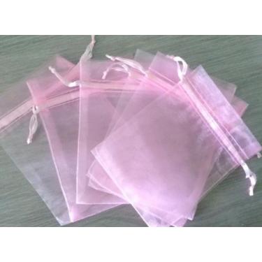 Imagem de 50 saquinhos de organza 10x15 Rosa fita cetim lembrancinha - art house