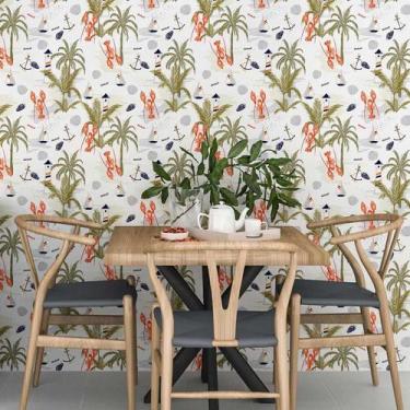 Imagem de Papel de Parede Adesivo Mar e Coqueiros N06170 0,58x2,5M - Adesivo BR