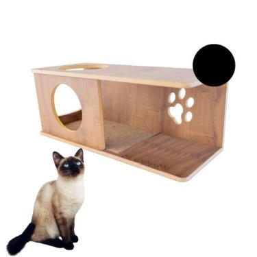 Imagem de Nicho G Fundo Fechado Para Gato 1peça LAMINADO - BT WOOD, PRETO
