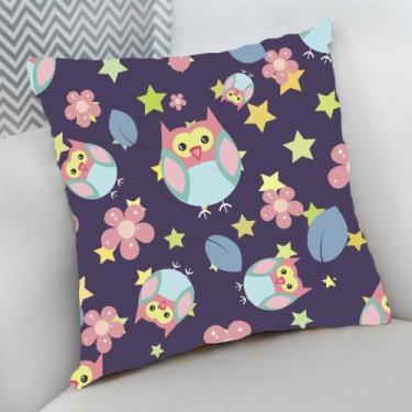 Imagem de Almofada Decorativa Cheia c/ Zíper 40x40 Infantil Personalizado Coruja