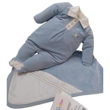 Imagem de Saída Maternidade Bebê Menino Plush Bordada Paraiso Rf 14565 - Paraíso