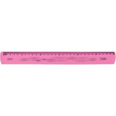 Imagem de Régua Mole Neon Flexível 30CM Rosa - Pacote com 10 - Waleu