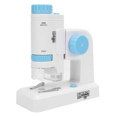 Imagem de Microscópio infantil, Microscópio para experimentos científicos de alta definição Conjunto de microscópio portátil miniatura para estudantes com 12 peças de espécimes coloridos