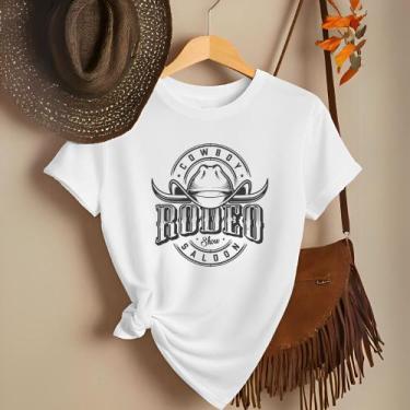 Imagem de Camiseta Feminina Country Look Country T-shirt Roça Agro Rodeio Boiade