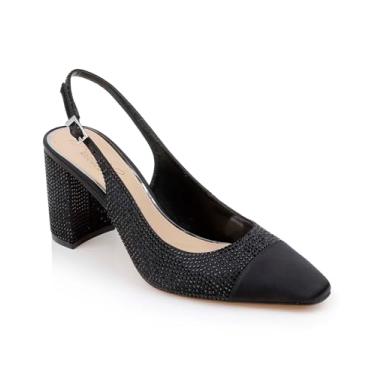 Imagem de Jewel Badgley Mischka Sapato feminino Tatumn Pump, Cetim preto, 6.5