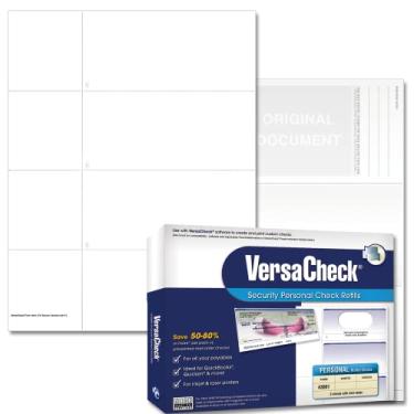 Imagem de VersaCheck Formulário Seguro #3001-750 Branco Pessoal s 3 por Folha - Tela Branca - 250 Folhas
