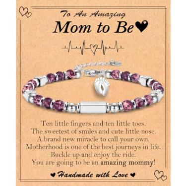 Imagem de Presentes de Dia das Mães para Esposa, Mãe, Avó, Nova Mãe, Bônus, Mãe, Irmã, Cachorro, Tia, Madrasta, Sogra, Namorados, Mãe, Cunhada, Pulseiras de Contas Presente para Mulheres Meninas, 6.7, Pedra,