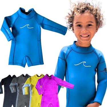 Imagem de Selective HA Roupa de mergulho para bebês, bebês, crianças, ultrasoft de neoprene de 1,5 mm e 2,5 mm, manga comprida, roupa de mergulho curta, Yamamoto e versões tradicionais de neoprene (azul azul