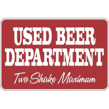 Imagem de Placa de metal S121 StickerPirate Red Usado Beer Department Red Two Shake Maximun 8" x 12"