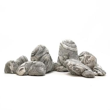 Imagem de KINGRUI Pedras Naturais de Aquário Seiryu Montanha Decorativa 5 a 25 cm para Aquários e Terrários, Caixa de Alimentação Animal, Micro Paisagem, Paisagem de Pedra e Bonsai. (18 kg, 5'")