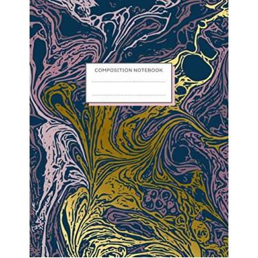 Imagem de Composition Notebook: Pink Colourful Marble for Adults High School Student Rainbow Boy Teen Girls Kids Minimalism Gold Elegant College rule 100 ... Teachers & Office, Blank Lined Journal