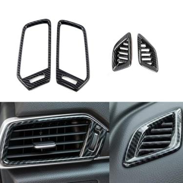 Imagem de TLIFORT Painel de ar condicionado para saída de ar condicionado acabamento da moldura para Honda Accord 10ª geração 2018 2019 2020 2021 2022, fibra de carbono ABS