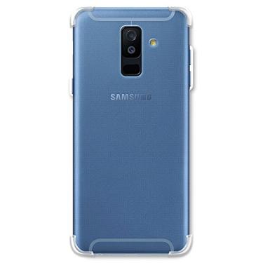 Imagem de Capa para Samsung Galaxy A6 Plus, capa fina à prova de choque com tecnologia de dissipação de choque para Samsung Galaxy A6+ (versão 2018) - transparente