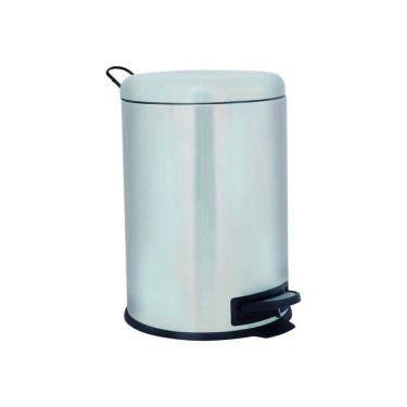 Imagem de Lixeira Aço Inox Escovado Com Cesto Removível 5 Litros Mor