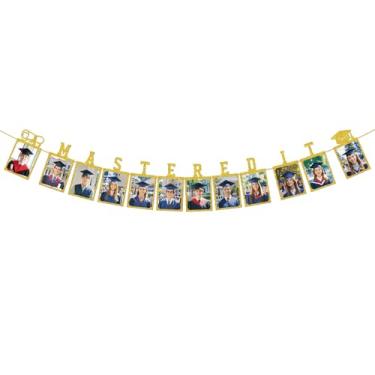 Imagem de Banner fotográfico Mastered It Congrats Grad 2025 Graduação Imagem Banner Class of 2025 Happy Graduation Sign Decorações e decoração de festa, glitter dourado