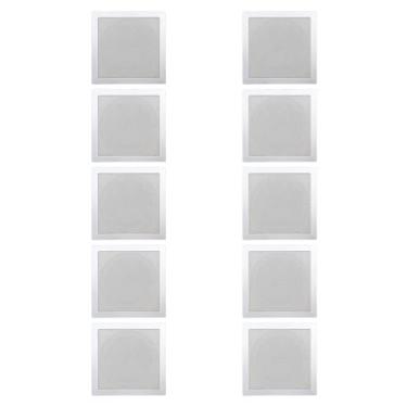 Imagem de Kit 10 Base Arandela de Teto Quadrada Plastico Fiamon Para Alto Falante 6" Som Ambiente Gesso