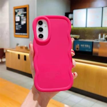 Imagem de Capa de telefone com moldura de onda colorida fofa para Oneplus 12R 11R Ace2 12 ACE3 NordN30SE Capa amortecedora à prova de choque, rosa, para OnePlus 11R