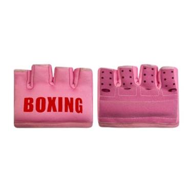 Imagem de Pegciuho Luvas de boxe homens homens presentes kickboxing brike karate adultos meio dedo luvas de luta, Rosa