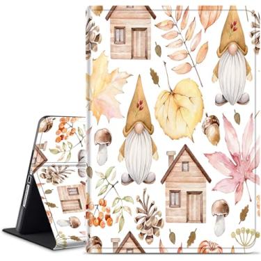 Imagem de Capa para iPad Air de 13 polegadas M2 (2024), para iPad Air 13 polegadas Slim PU Leather Smart Capas com Auto Wake/Sleep para iPad Air 13 polegadas M2, Gnome Autumn Forest