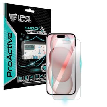 Imagem de IPG Película protetora de tela ProActive para Apple iPhone 15, dureza 9H, nano-cerâmica, ultra responsiva e alta nitidez para iPh15