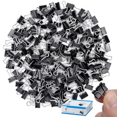 Imagem de 240 clipes de fichário, mini clipes de fichário, pequenos clipes de fichário, 1,5 cm, clipes de papel para fichário, clipes de microfichário, clipes de escritório pretos ideal para escritório escolar em casa e negócios (15 mm)