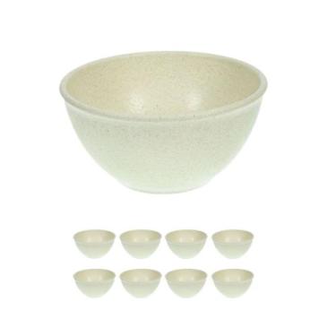 Imagem de 8UN TIGELA 300ml BOWL CUMBUCA VASILHA SOPA CALDO BEGE - Evo