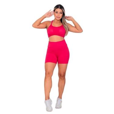 Imagem de Conjunto Fitness Academia Top Alcinha com Bojo e Short Pink - Ast Stor