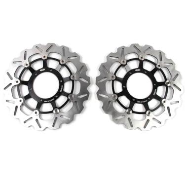 Imagem de 1 par de discos de freio dianteiros flutuantes de rotores compatíveis com Honda CB1284 CB1300 2003-2008, CB1300F 2005-2010, CTX1300 ABS 2014-2016, peças pretas de acessórios de motocicleta