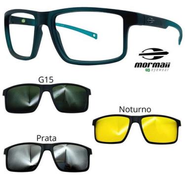 Imagem de Oculos Mormaii Swap 5 6127 K04 Verde Fosco Com 3 Clipons, G15, Prata, 