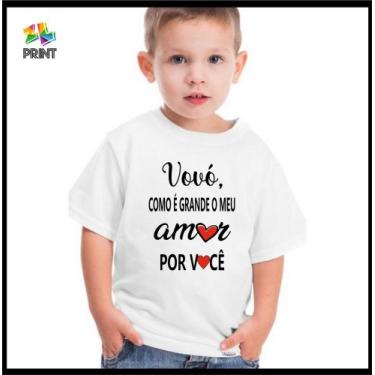 Imagem de Camiseta Infantil Vovó como é Grande o Meu Amor por Você - Presente di
