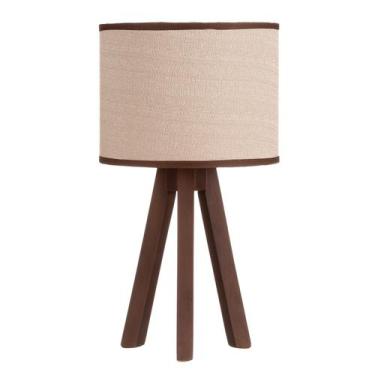 Imagem de  Abajur Luxo Sala Bancada Mesa Canto Cômoda Madeira Moderna - Temshop