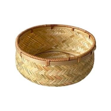 Imagem de IEUDNS Frutas tecidas que servem a cesta de servir bandeja decorativa de cesto de cesto de lanche para o quarto da sala de estar camping ao ar livre, S