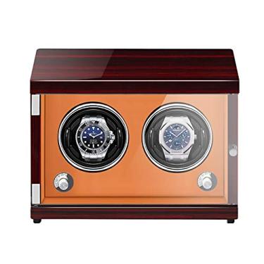 Imagem de Suporte de relógio para relógios automáticos - Plug-in/Battery Style Agitador de relógio vertical caixa de enrolamento mecânico automático caixa de armazenamento silenciosa de relógio com luz LED