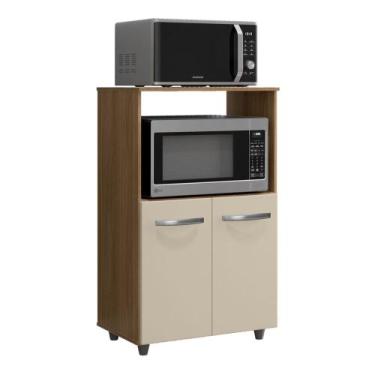 Imagem de Armário Multiuso Cozinha Para Forno Micro-ondas Thaís 02 Portas Savana