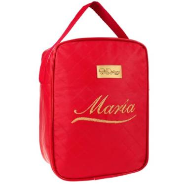Imagem de Porta Mamadeira Bebê Lancheira Marmitinha Frasqueira Térmica Personalizada com Nome (Vermelho)