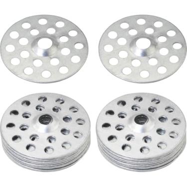 Imagem de WHYHKJ 150 peças de arruelas de reparo de gesso 25 mm peças porosas arruelas de metal de zinco para paredes drywall arruelas planas de teto fixação parafusos de gesso reparo de tetos