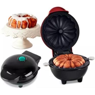 Imagem de Mini Máquina Para Bolo Portátil para Assar Bolos Rápido e Prático – 110V, Compacta e Eficiente (Preta)