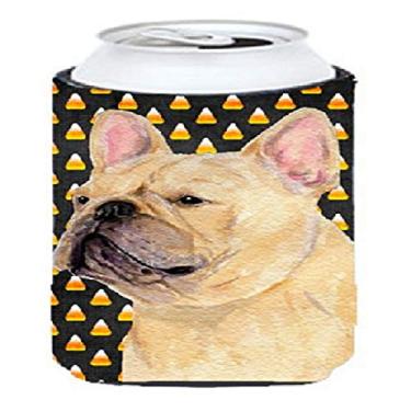 Imagem de French Bulldog Candy Corn Halloween Portrait Tall Boy Beverage Insulator Beverage Insulator Hugger