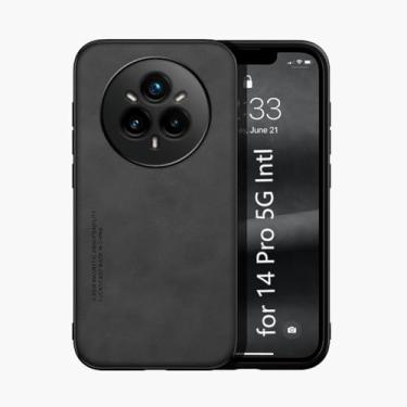 Imagem de Kepuch Silklike Capa para Realme 14 Pro 5G Intl - Case Placa de Metal Embutida - Preto