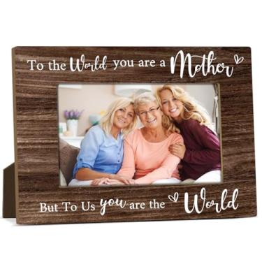 Imagem de To the World You Are A Mother But To Us You Are The World, Molduras de madeira para fotos de 10 x 15 cm, decorações para o dia das mães, presentes de aniversário para mães FS569
