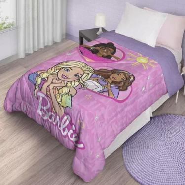 Imagem de Edredom com Sherpa Solteiro Estampado Barbie 1,50m x 2,20m