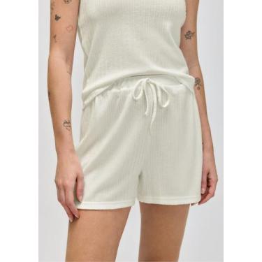 Imagem de Shorts Feminino Com Cordão - Hering, G, Off white
